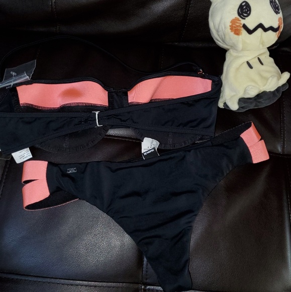 NWT Hurley Pink/Black Colorblock Bikini Swimsuit - Picture 4 of 4